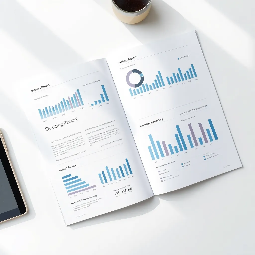 Professioneel opgemaakte rapportpagina's met grafieken